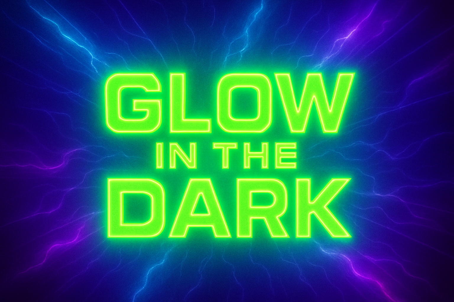 Das Wort glow in the dark auf einem neon glow hintergrund 